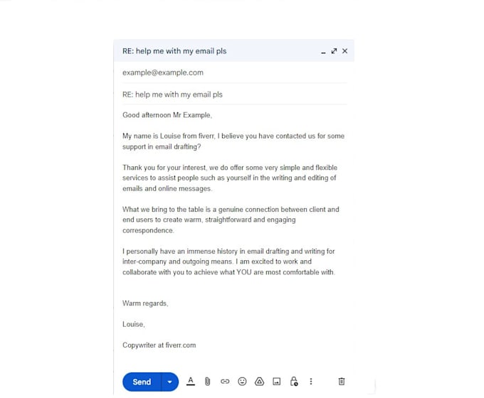 compose an email for whatever context you need