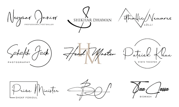 do hand writing, unique, cursive, and luxury, autograph logo