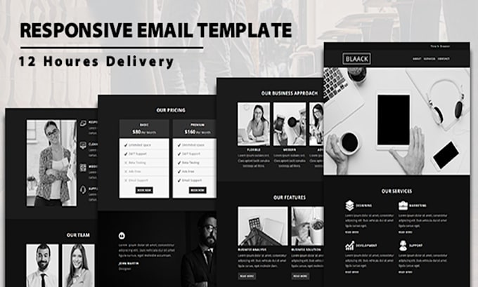 design responsive HTML email template within 12 hrs