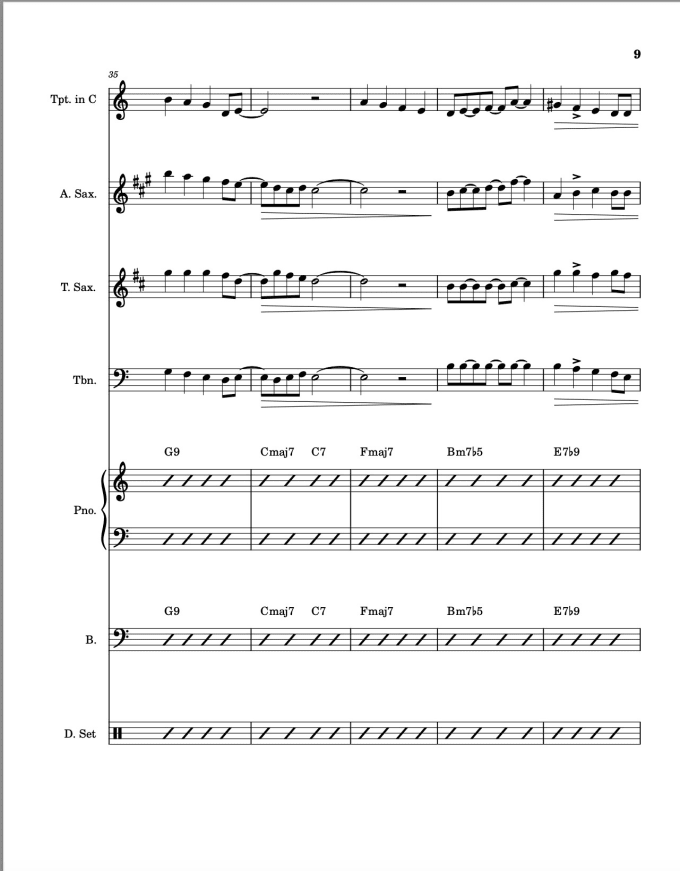 create a lead sheet for any song