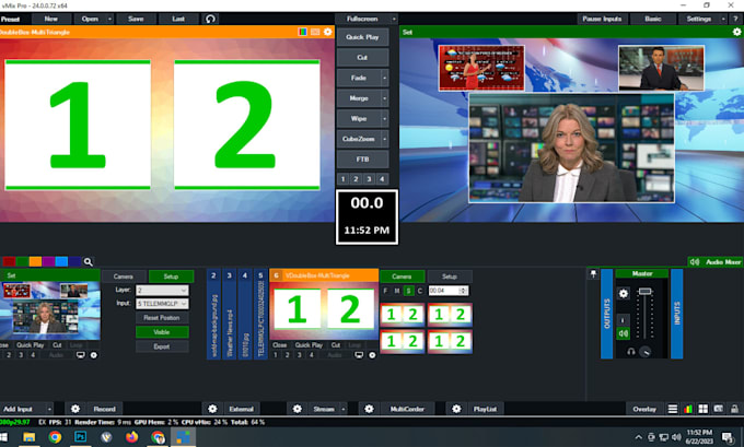 install vmix and configure your live stream