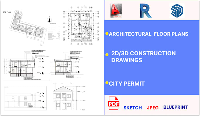 do blueprint,architectural house plan for city permit and construction