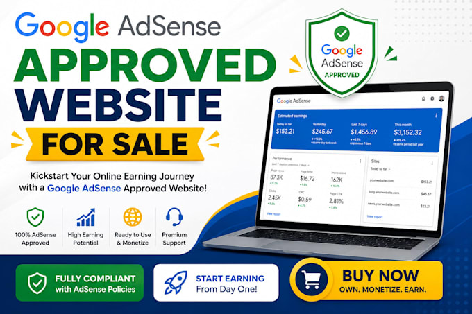 google adsense approved website for sale