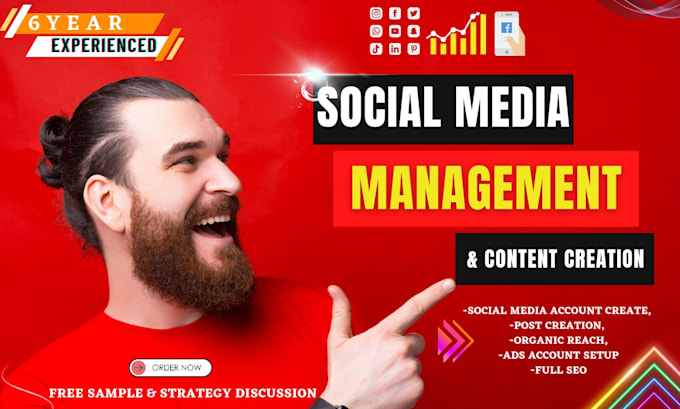 manage your all social media, create content and post regular