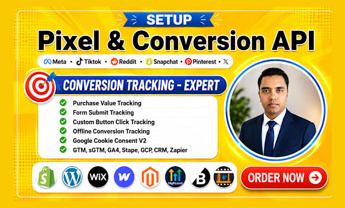 setup meta conversion API,facebook pixel,tiktok,reddit,x ads tracking by gtm
