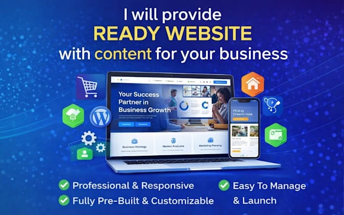 create wordpress website with content for your business