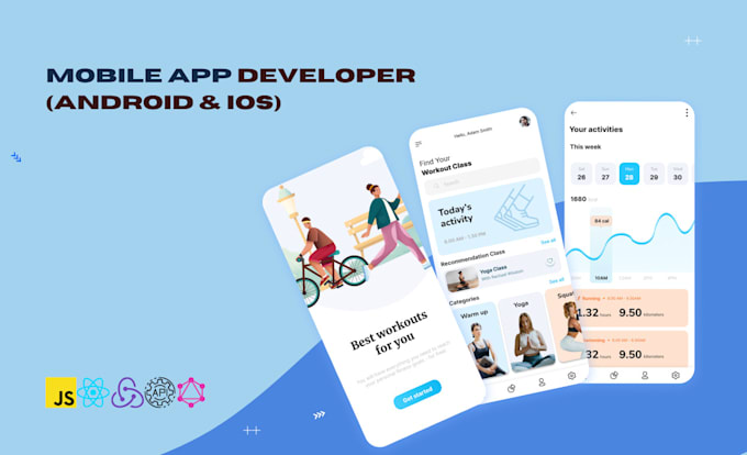 create apps, android apps, ios apps using flutter, react native