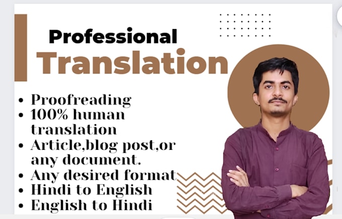 translate your work from english to hindi or vice versa