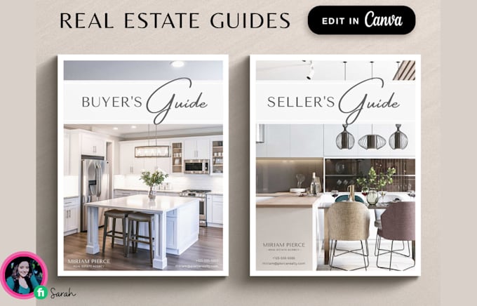 Provide real estate buyer and seller guide template canva editable by ...