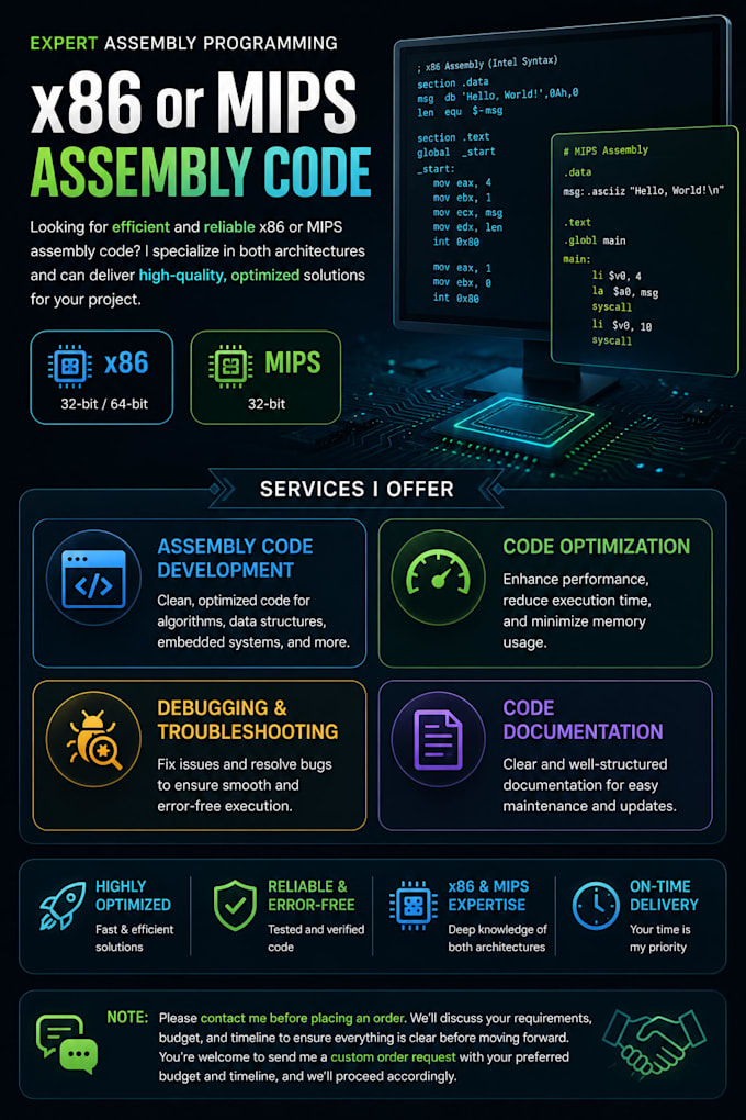 write program in mips and x86 assembly language