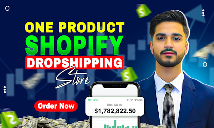 create a professional one product shopify store, shopify website