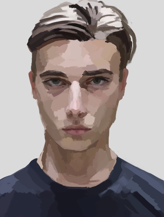 Do a digital oil loose style portrait on procreate by Peynircarlo Fiverr