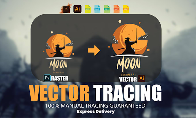do vector tracing, vectorize raster image to vector image