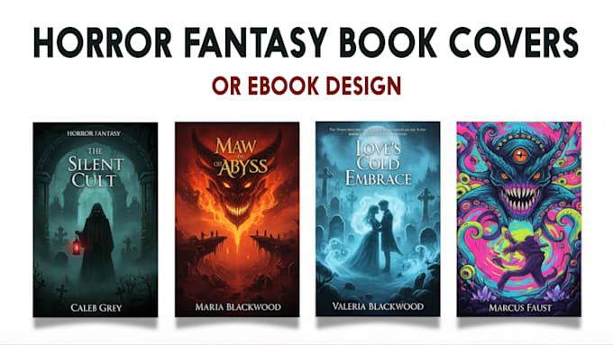 create horror fantasy book covers or ebook design