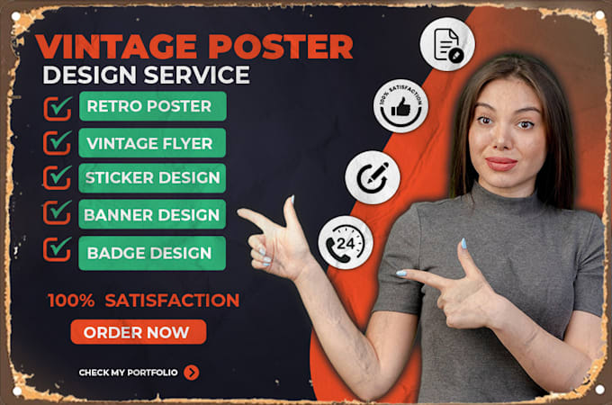 do retro vintage poster flyer banner and sticker design