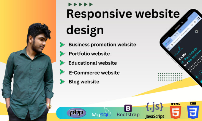 Be your front end web developer using html , css, bootstrap and ...