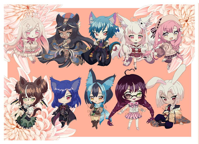 Draw your oc as a cute chibi by Nao_nara | Fiverr