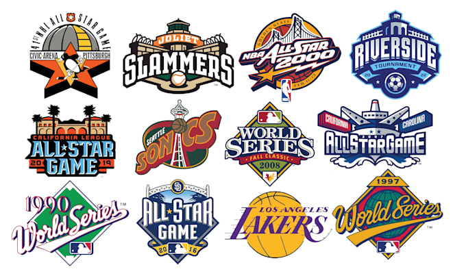 design custom nba world series mlb parody all star and word logo for your  brand
