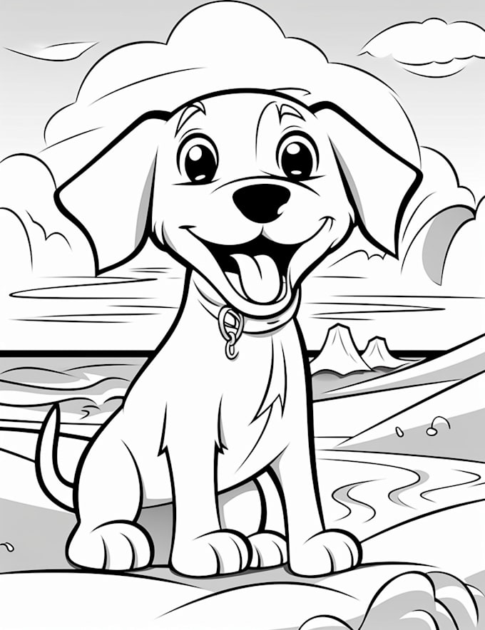 create children colouring pages or book using midjourney