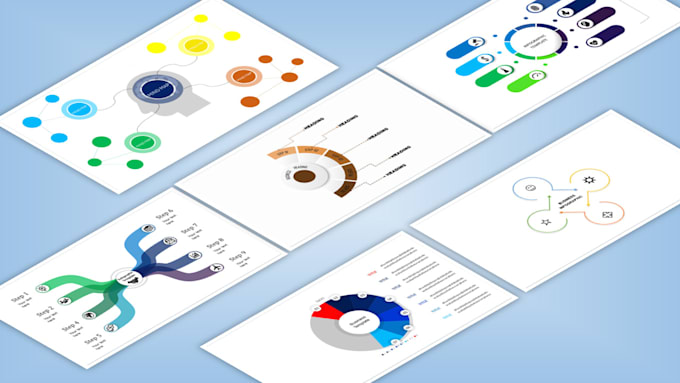 creative infographic design, flow chart and powerpoint