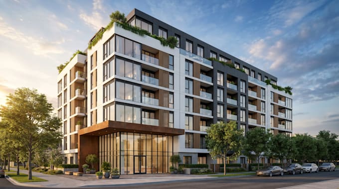 exterior design, render sketchup 3d model, architectural interior visualization