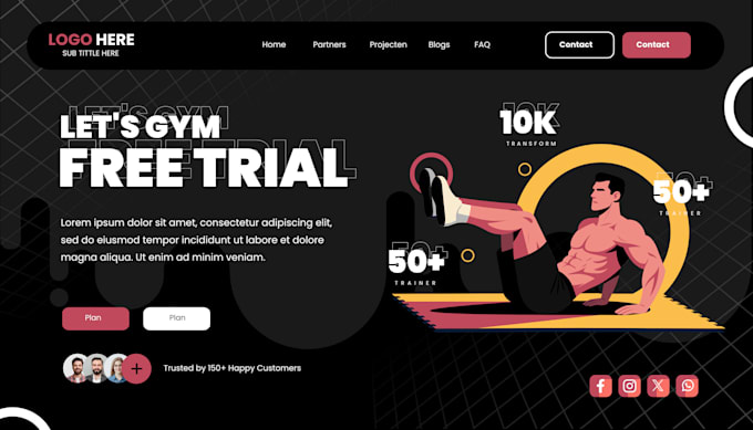 create modern fitness and gym illustrations