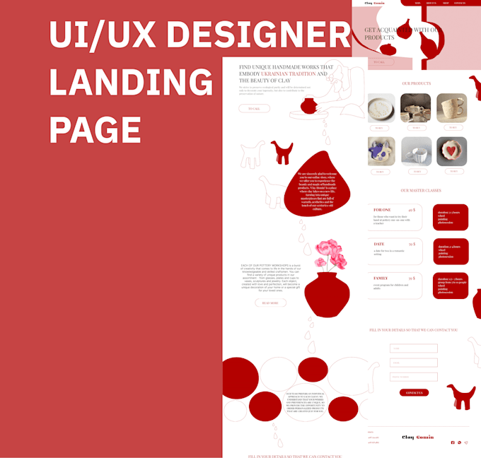 Ui ux designer custom landing page design services by Garadova | Fiverr