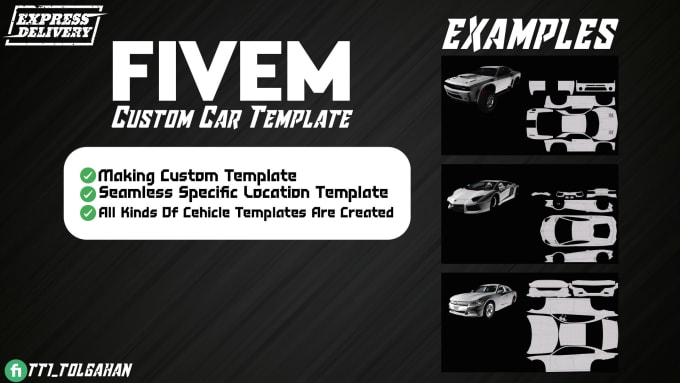 make template for any fivem vehicle and livery ,gta5