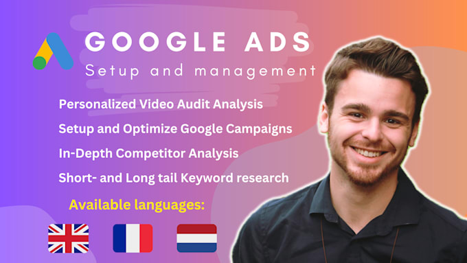 Set up, analyze and optimize your google ads campaigns by Admoro | Fiverr