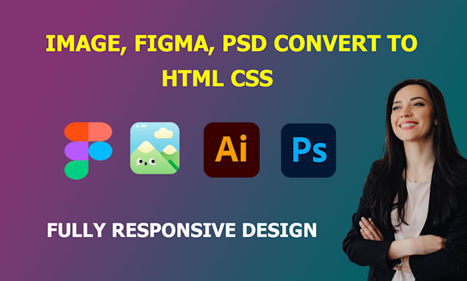 Convert landing page from figma, psd to html css using bootstrap by ...