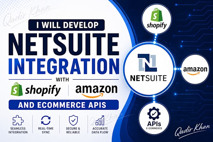develop netsuite integration with shopify, amazon, and ecommerce apis