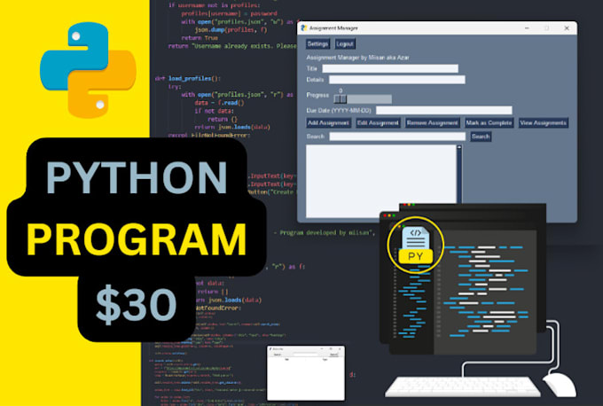 Code your python project or assignment by Miisanne | Fiverr