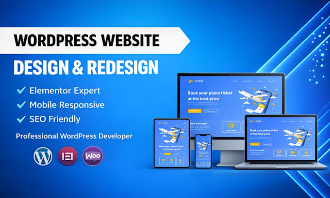 do wordpress website design, website development using elementor pro