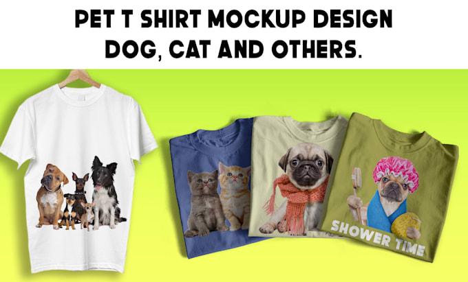 create custom typography pet t shirt mockup design