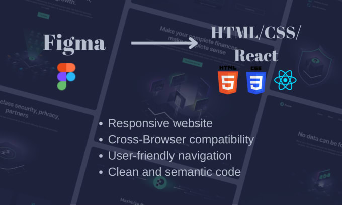 Convert figma design to html, css, and react website by Sprintlogic ...