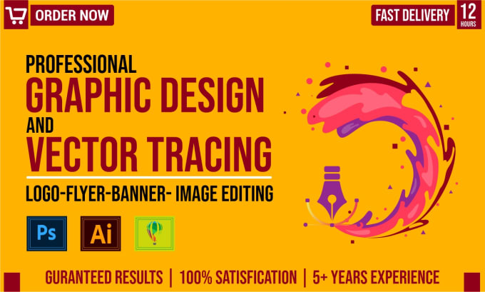 Review I will do professional graphic design, flyer design, vector tracing, logo redesign