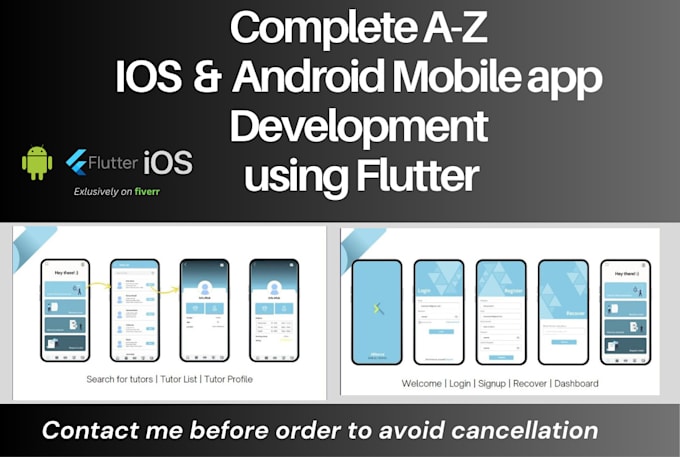 Do mobile app development, building mobile apps, flutter app, react ...