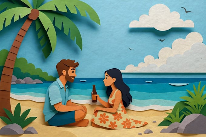 create a  digital style paper stop motion animation