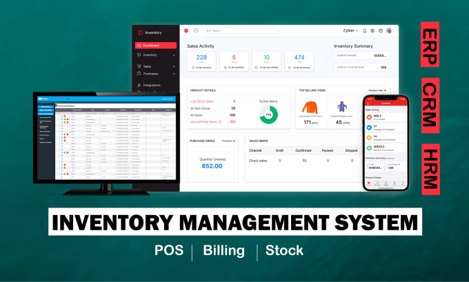 inventory management pos system, with erp, CRM stock hrm point of sale system