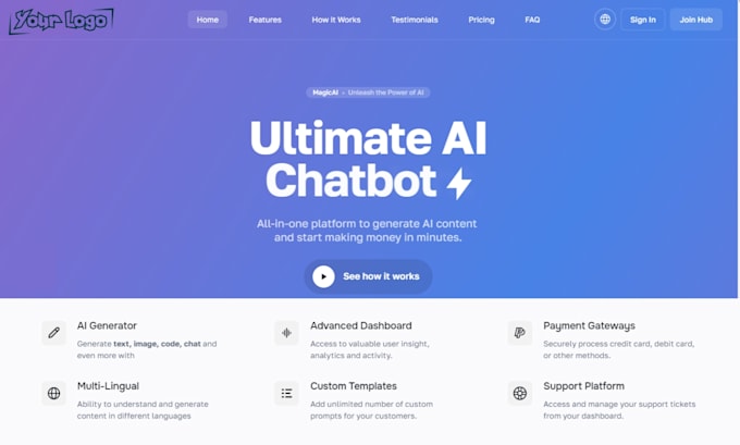 build your own ai saas content generator website tool like jasper ai