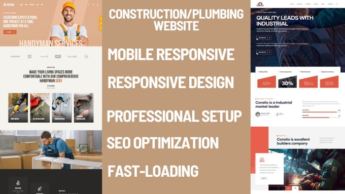 design construction hvac plumbing roofing handyman website