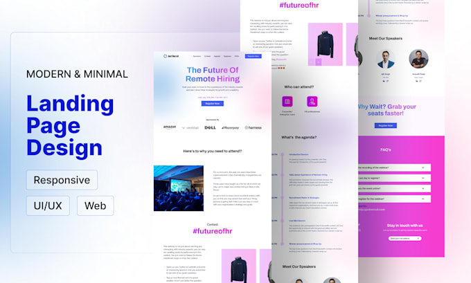 Design clean, professional, responsive landing pages in figma ui ux ...
