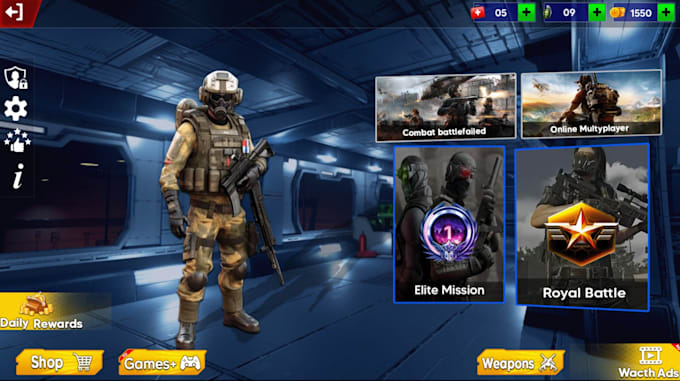 Design game ui ux shooting games by Mnkhan0300 | Fiverr