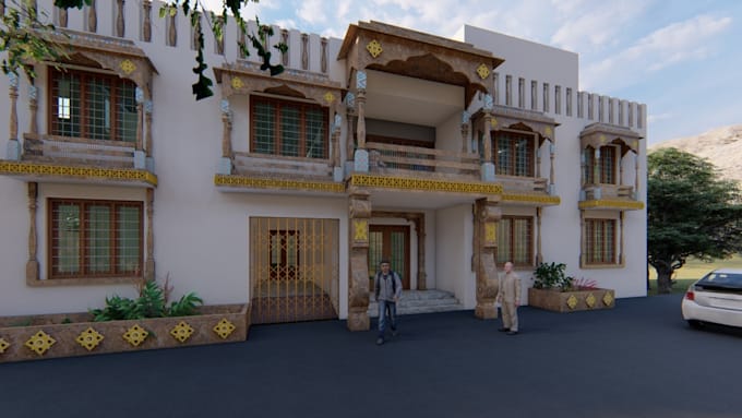 design architecture autocad floor plan and rendering