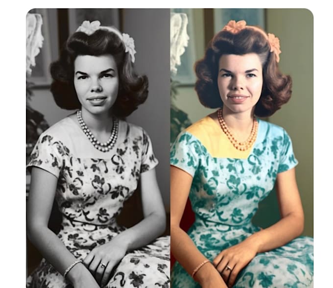 coloring and restore your black and white photo manually