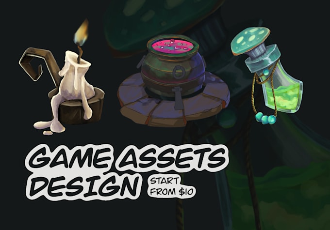 draw professional 2d game props, item, or assets you need