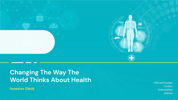 prepare pre seed, seed, and series a stage pitch decks for health tech and ai