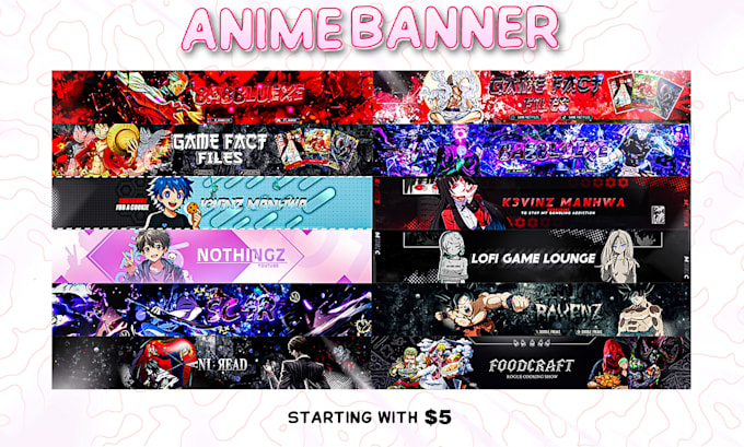 Design a custom anime banner or header, static or animated by ...