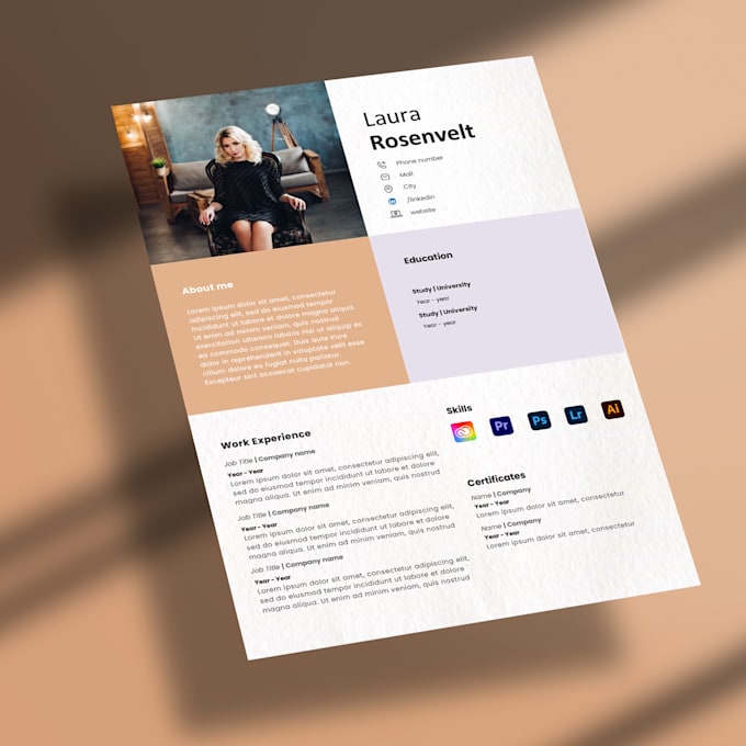 create a design for your resume or cv