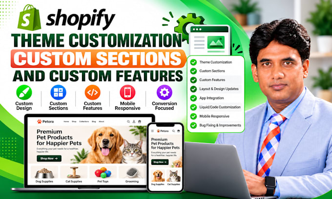 customize shopify theme, create custom sections and add custom features